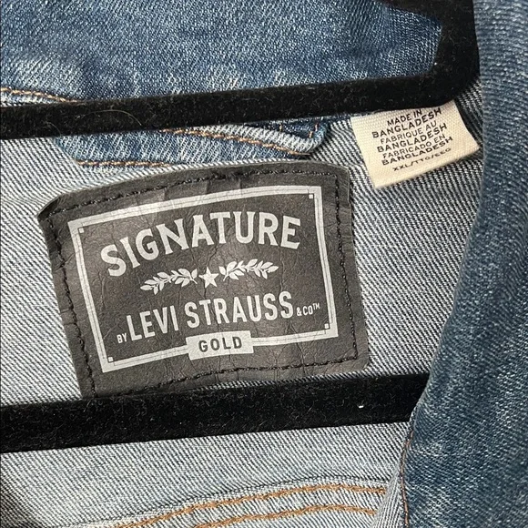 Levi Strauss Signature Classic Blue Denim Trucker Jean Jacket XXL - Picture 2 of 8